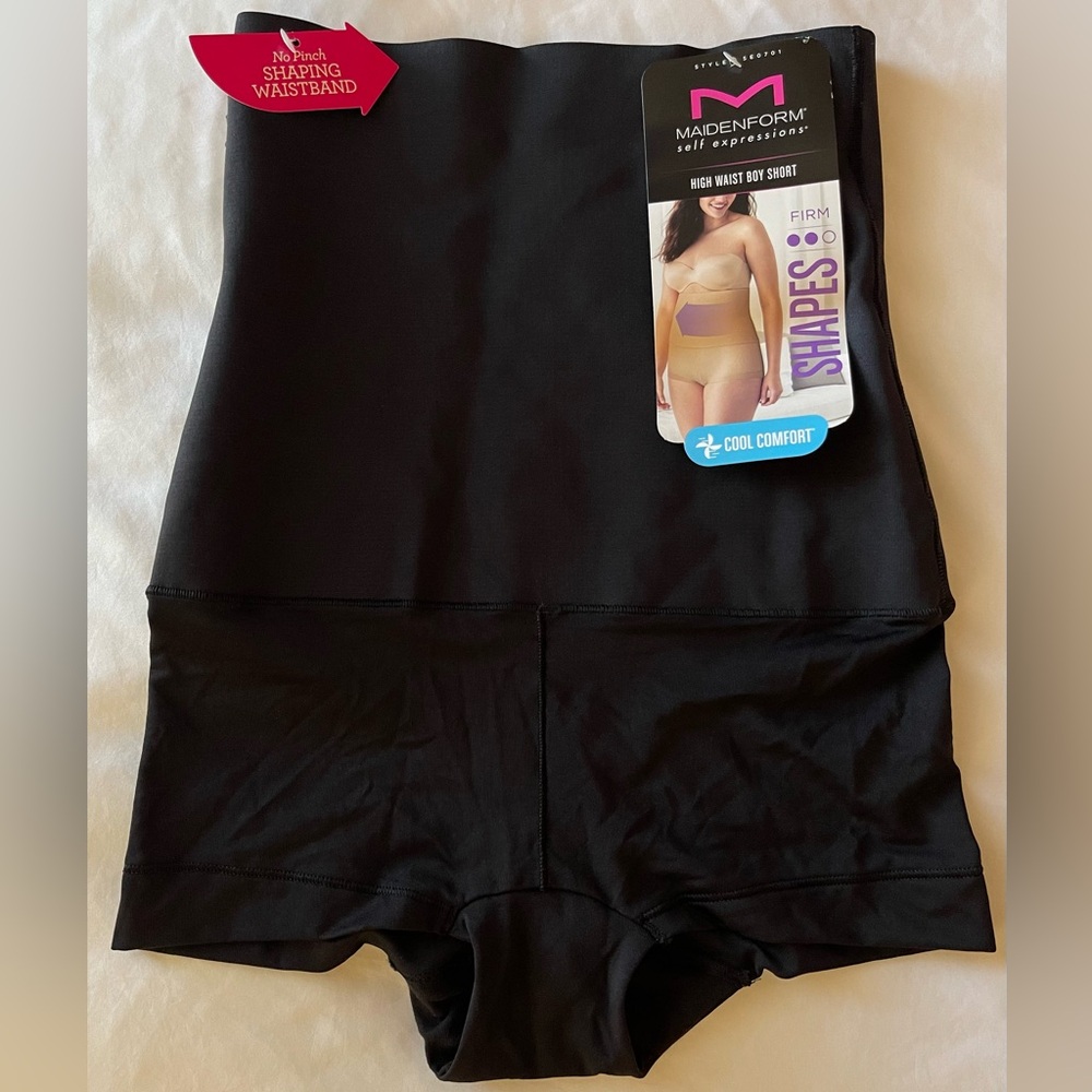 •Small• New Ladies Maidenform Self Expressions Black High Waist Shape Wear